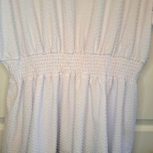 Lane Bryant White Textured Flutter Sleeve Tunic Blouse Plus Size 30/32 - Picture 4 of 7